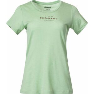 Bergans Graphic Wool Tee Women Light Jade Green/Chianti Red M Tričko vyobraziť