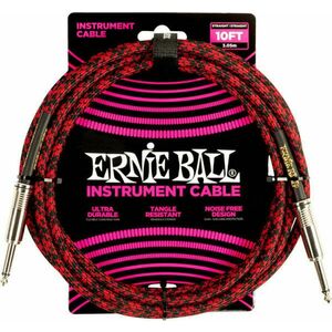 Ernie Ball Braided Straight Straight Inst Cable 3 m Rovný - Zalomený Nástrojový kábel vyobraziť