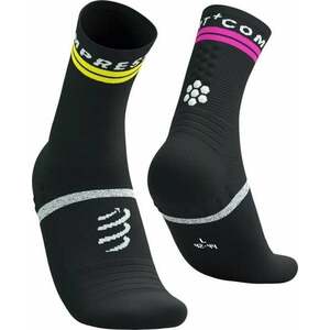 Compressport Pro Marathon V2.0 Black/Safety Yellow/Neon Pink T4 Bežecké ponožky vyobraziť