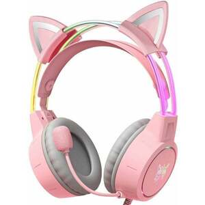 Onikuma X15 PRO Double-Head Beam RGB Wired Gaming Headset With Cat Ears Ružová PC slúchadlá vyobraziť