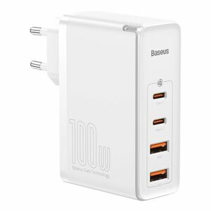 Baseus GaN2 Pro sieťová nabíjačka 2x USB / 2x USB-C 100W QC PD, biela (CCGAN2P-L02) vyobraziť