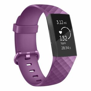 BStrap Silicone Diamond (Large) remienok na Fitbit Charge 3 / 4, purple (SFI008C17) vyobraziť