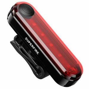 Superfire BTL01 svetlo na bicykel 230mAh, čierne/červené (BTL01) vyobraziť