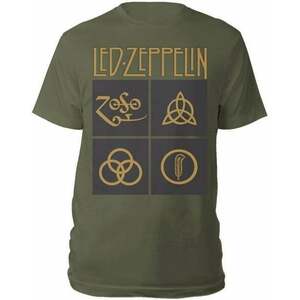 Led Zeppelin Tričko Symbols & Squares Green L vyobraziť