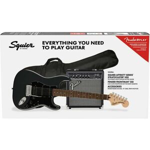 Fender Squier Affinity Series Stratocaster HSS Pack LRL Charcoal Frost Metallic Elektrická gitara vyobraziť