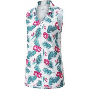 Puma Cloudspun Paradise Sleeveless Bright White/Festival Fuchsia M Polo košeľa vyobraziť