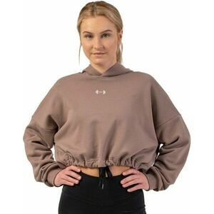 Nebbia Loose Fit Crop Hoodie Iconic Brown M-L Fitness mikina vyobraziť