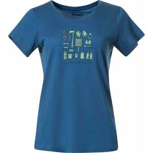 Bergans Graphic Wool Tee Women North Sea Blue/Jade Green/Navy Blue XS Tričko vyobraziť