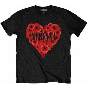 Nirvana Tričko Poppy Heart Unisex Black M vyobraziť