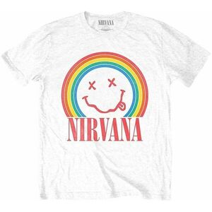 Nirvana Tričko Happy Face Rainbow Unisex White S vyobraziť