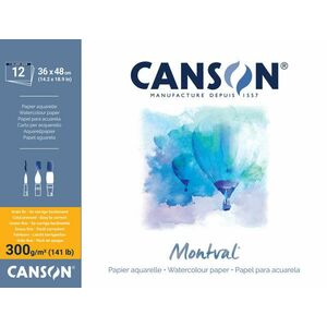 Canson Pad Montval Cold Pressed 48 x 36 cm 300 g Natural White Skicár vyobraziť