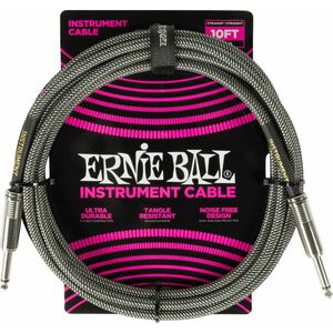 Ernie Ball Braided Instrument Cable Straight/Straight 3 m Rovný - Rovný Nástrojový kábel vyobraziť