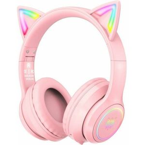 Onikuma B90 RGB Cat Ear Bluetooth Wireless Gaming Headset Ružová PC slúchadlá vyobraziť