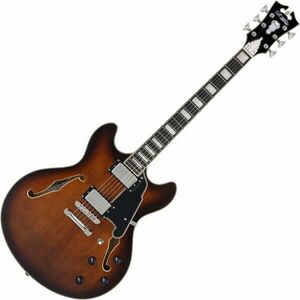 D'Angelico Premier DC Brown Burst Semiakustická gitara vyobraziť