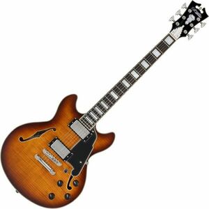 D'Angelico Premier Mini DC Dark Iced Tea Burst Semiakustická gitara vyobraziť