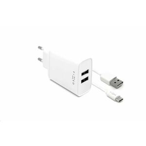 FIXED nabíjačka do siete, konektor USB-C + 2x USB-A, kábel USB-C -> USB-C dĺžka 1 m, 15 W, biela vyobraziť