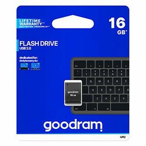 Goodram USB flash disk, USB 2.0, 16GB, UPI2, čierny, UPI2-0160K0R11, USB A, s krytkou vyobraziť