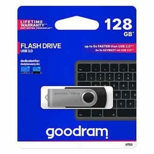 Goodram USB flash disk, USB 3.0, 128GB, UTS3, čierny, UTS3-1280K0R11, USB A, s otočnou krytkou vyobraziť