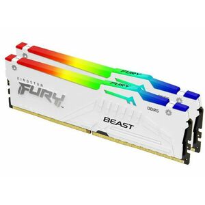 KINGSTON DIMM DDR5 (Kit of 2) FURY Beast White RGB XMP 32GB 5200MT/s CL40 vyobraziť