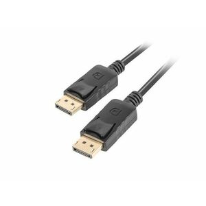 LANBERG pripojovací kábel DisplayPort 1.2 M/M, 4K@60Hz, dĺžka 1, 8m, čierny, so západkou, pozlátené konektory vyobraziť