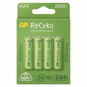 Nabíjacia batéria, AA (HR6), 1.2V, 2600 mAh, GP, papierová krabička, 4-pack, ReCyko vyobraziť