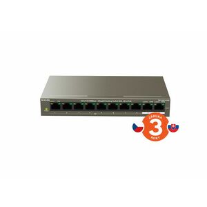 Tenda TEF1110P-8-102W - PoE AT Switch 102W, 10xRJ45 Switch s 8x 10/100 Mbps PoE, 2x Gigabit Uplink, Fanless, Kov vyobraziť