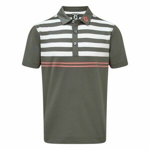 Footjoy Stretch Pique with Graphic Stripes Granite/White/Watermelon S Polo košeľa vyobraziť