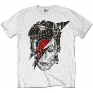 David Bowie Tričko Halftone Flash Face Unisex White 2XL vyobraziť