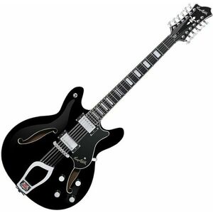 Hagstrom Viking Deluxe 12 Gloss Black Semiakustická gitara vyobraziť