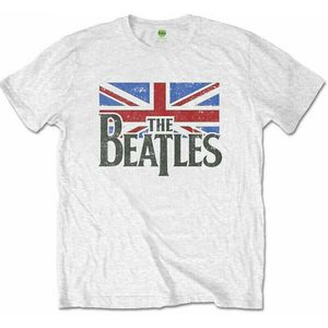 The Beatles Tričko Drop T Logo & Vintage Flag Kids White 7 - 8 rokov vyobraziť