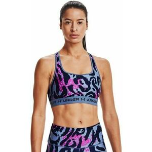 Under Armour Women's Armour Mid Crossback Printed Sports Bra Mineral Blue/Midnight Navy XS Fitness bielizeň vyobraziť