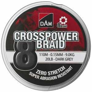 DAM Crosspower 8-Braid Dark Grey 0, 20 mm 150 m 12, 6 kg Šnúra vyobraziť