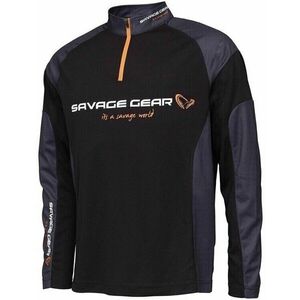 Savage Gear Tričko Tournament Gear Shirt 1/2 Zip Black Ink XL vyobraziť