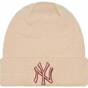 New York Yankees MLB Women's Metallic Logo Beanie Peach UNI Čiapka vyobraziť