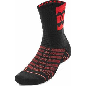 Under Armour UA Playmaker Mid Crew Black/Bolt Red XL Fitness ponožky vyobraziť