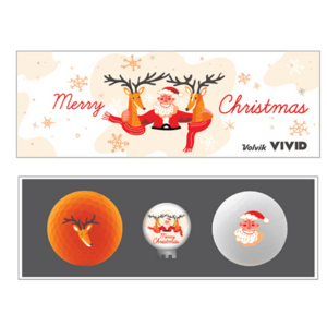 Volvik Vivid Christmas 2 Pack Vianoce Golfové lopty vyobraziť