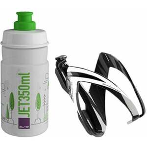 Elite Cycling CEO Bottle Cage + Jet Bottle Kit Black Glossy/Clear Green 350 ml Cyklistická fľaša vyobraziť