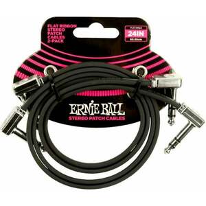 Ernie Ball Flat Ribbon Stereo Patch Cable 60 cm Zalomený - Zalomený Patch kábel vyobraziť