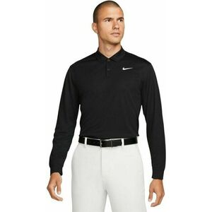 Nike Dri-Fit Victory Solid Mens Long Sleeve Black/White L Polo košeľa vyobraziť