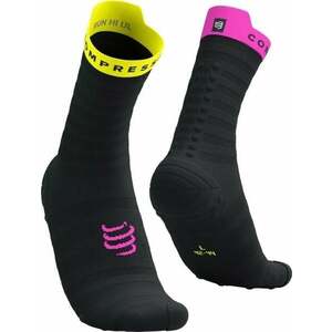 Compressport Pro Racing V4.0 Ultralight Run High Black/Safety Yellow/Neon Pink T1 Bežecké ponožky vyobraziť