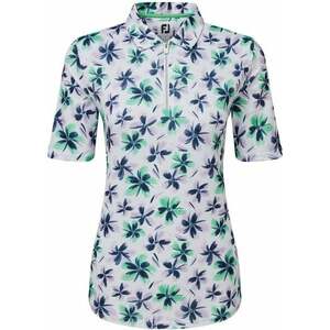 Footjoy 1/2 Zip Floral Print Lisle Lavender/Mint/Navy XS Polo košeľa vyobraziť