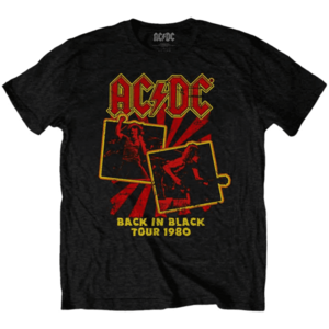 AC/DC Tričko Back in Black Tour 1980 Unisex Black M vyobraziť