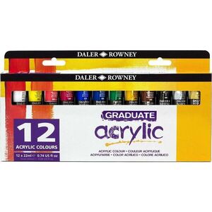 Daler Rowney Graduate Sada akrylových farieb 12 x 22 ml vyobraziť