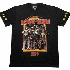 Kiss Tričko Love Gun Stars Unisex Black 2XL vyobraziť