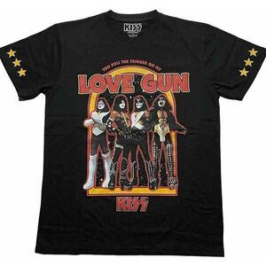 Kiss Tričko Love Gun Stars Unisex Black L vyobraziť