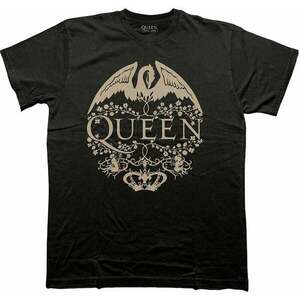 Queen Tričko Floral Crest Mono Unisex Black XL vyobraziť