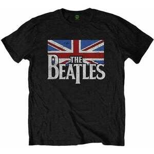 The Beatles Tričko Drop T Logo & Vintage Flag Unisex Black 2XL vyobraziť