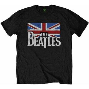 The Beatles Tričko Drop T Logo & Vintage Flag Unisex Black L vyobraziť