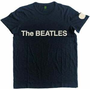 The Beatles Tričko Logo & Apple App Slub Unisex Navy Blue L vyobraziť