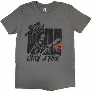 Bob Marley Tričko Catch A Fire World Tour Unisex Charcoal Grey L vyobraziť